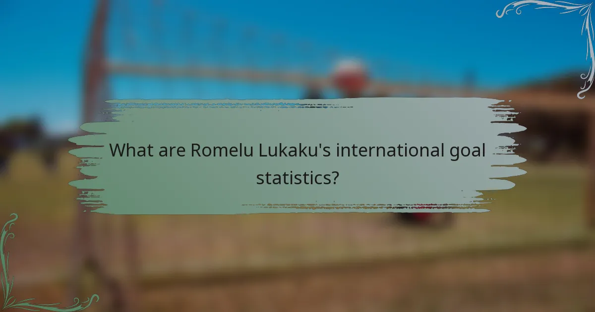 What are Romelu Lukaku's international goal statistics?