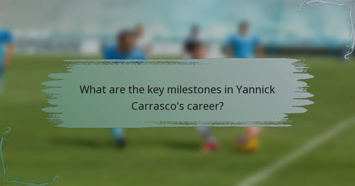 What are the key milestones in Yannick Carrasco's career?