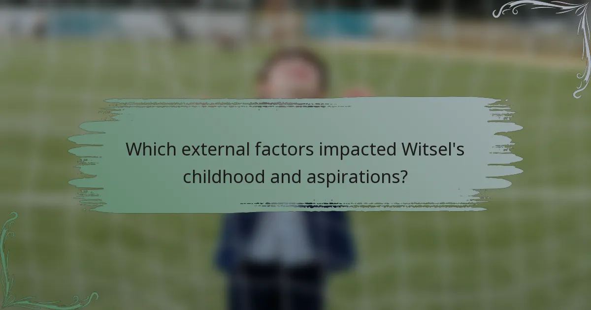 Which external factors impacted Witsel's childhood and aspirations?